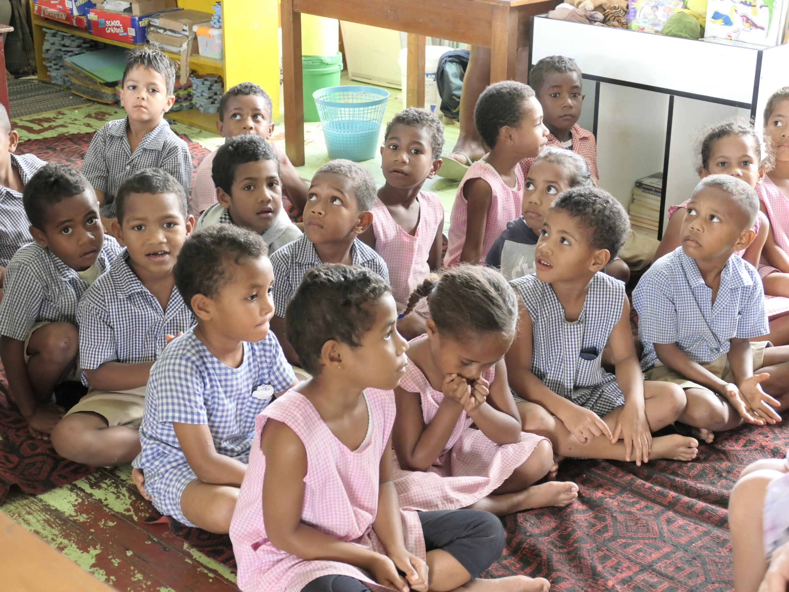 Fijian kids at school in the village